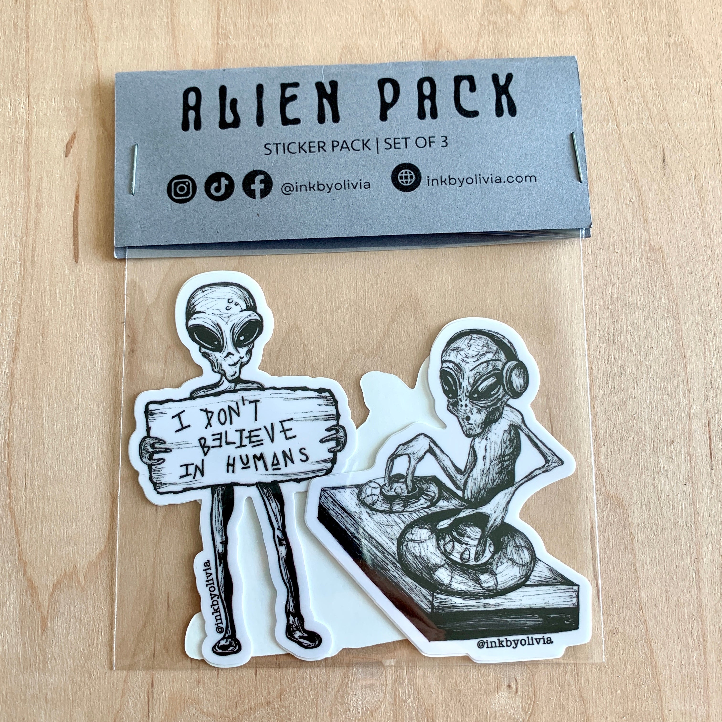 Alien Sticker Pack – Ink By Olivia